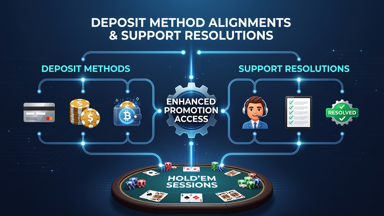 Overview of deposit method alignments supporting promotion access in Texas Hold'em online sessions