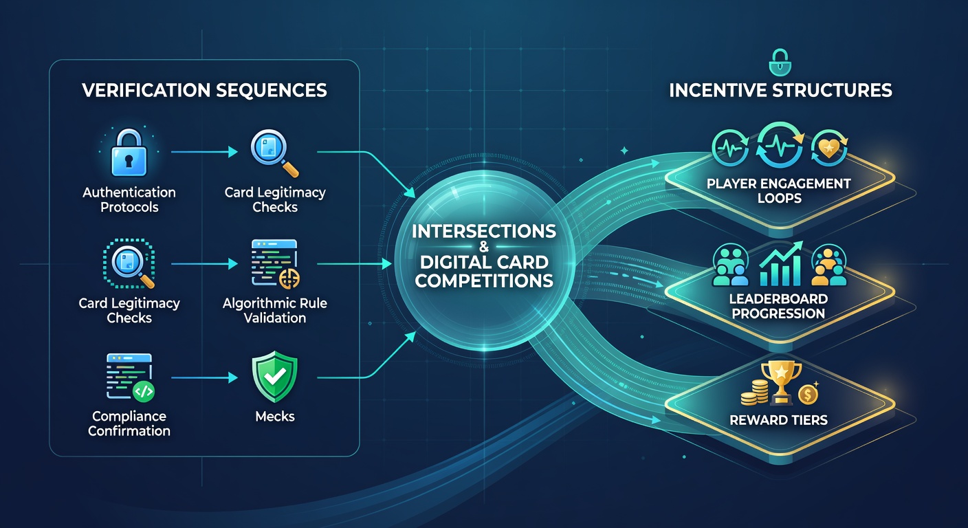 Illustration of layered security protocols intersecting with reward trigger points in card gaming apps