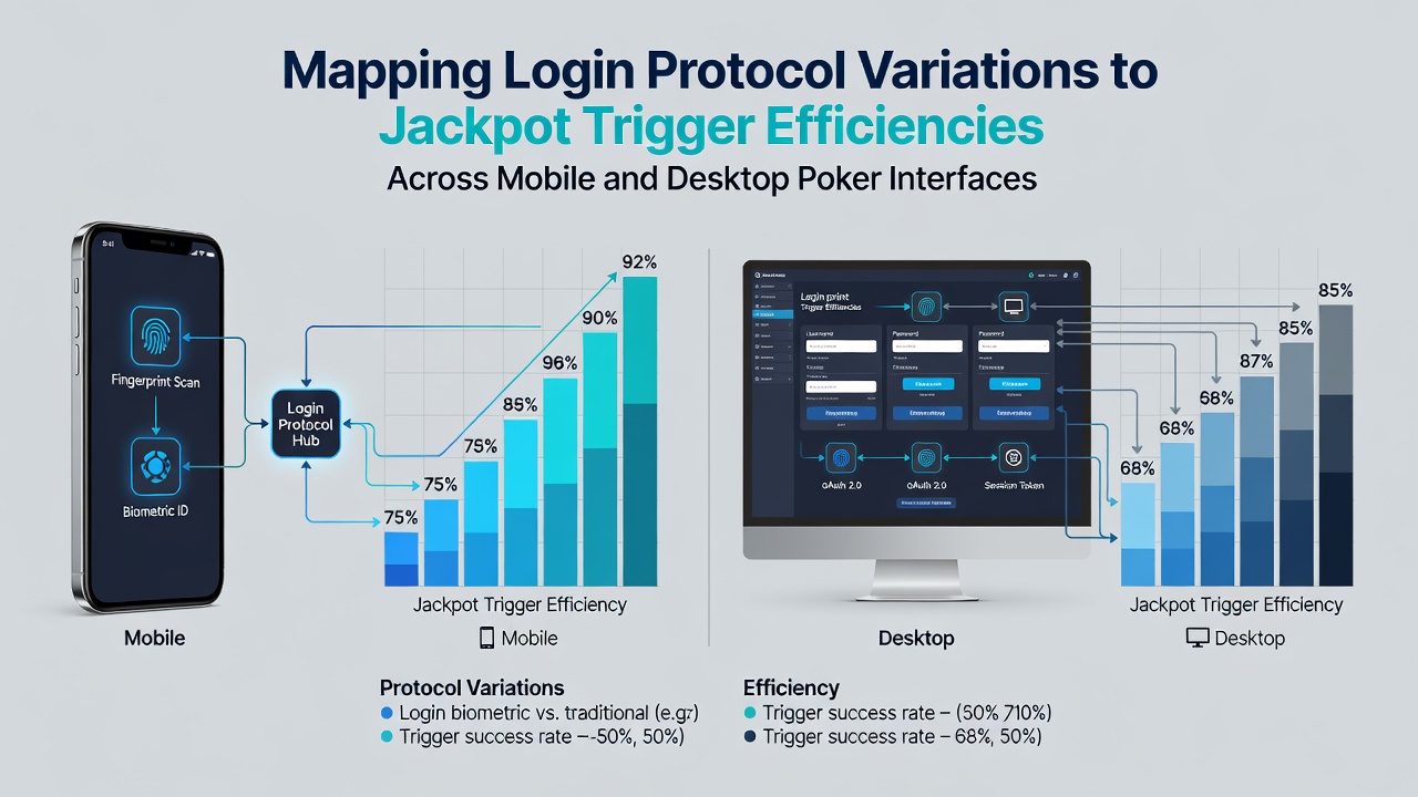 Chart comparing average jackpot trigger times for various login methods on mobile versus desktop interfaces