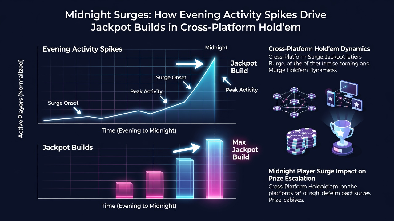 Data visualization showing evening activity spikes correlating with jackpot growth in multi-platform poker environments