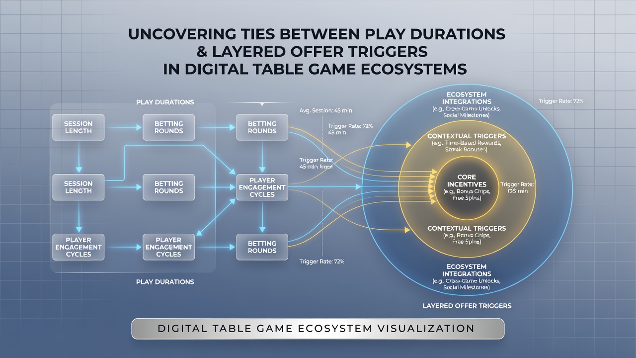 Analytics dashboard displaying correlations between session length distributions and promotional trigger events in table game networks
